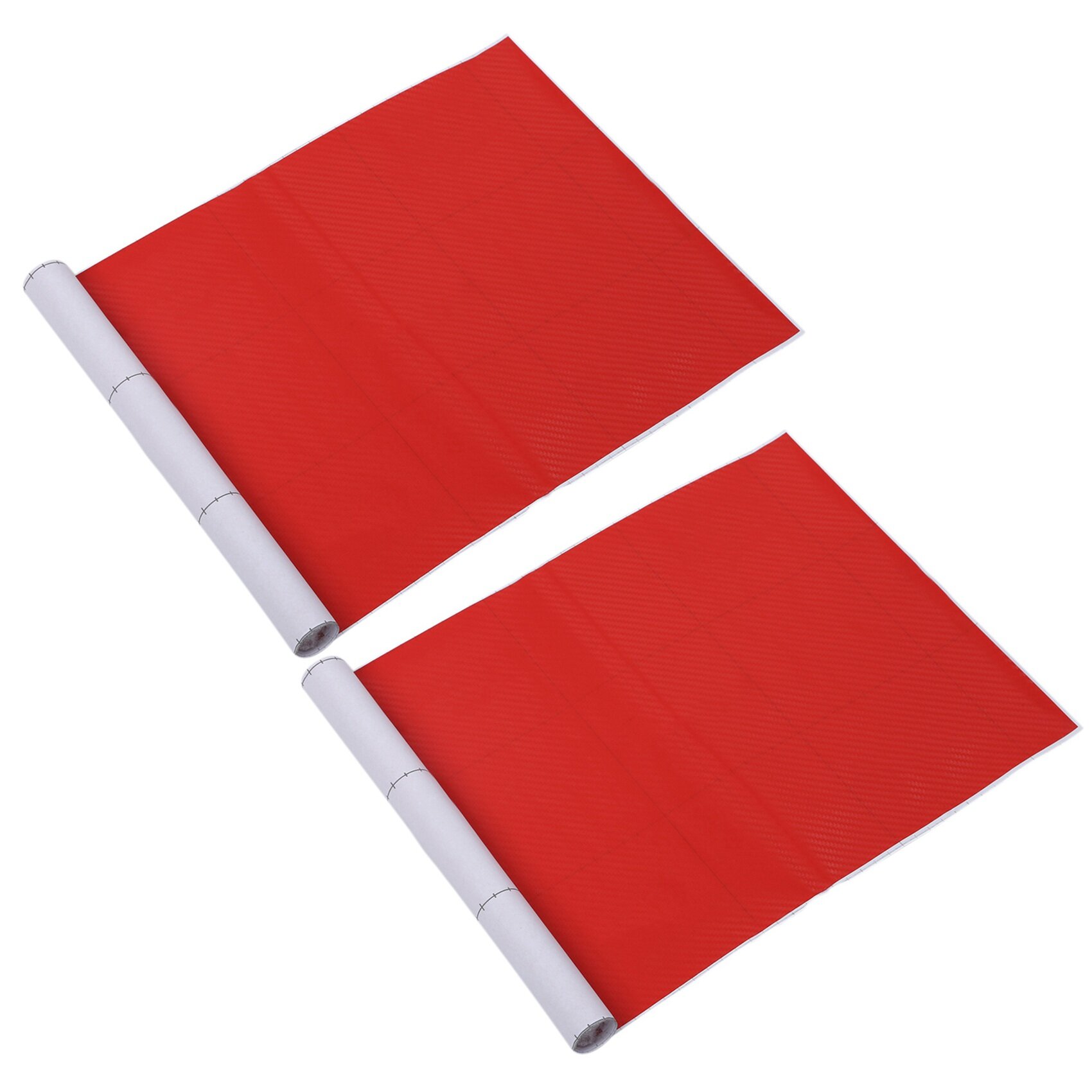 2X DIY 30X127 3D Carbon Fiber Decal Vinyl Film Wrap Roll Adhesive Car Sticker Sheet Red